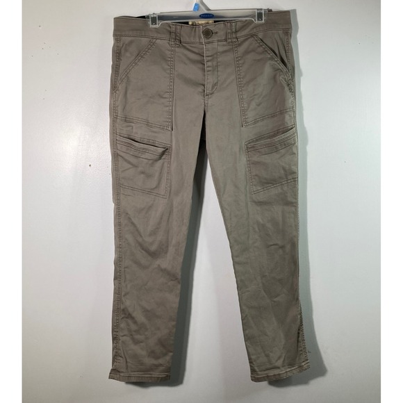 Democracy Pants - Womens Democracy Ab Technology Pants Tan 14 Cotton Spandex Cargo Straight leg